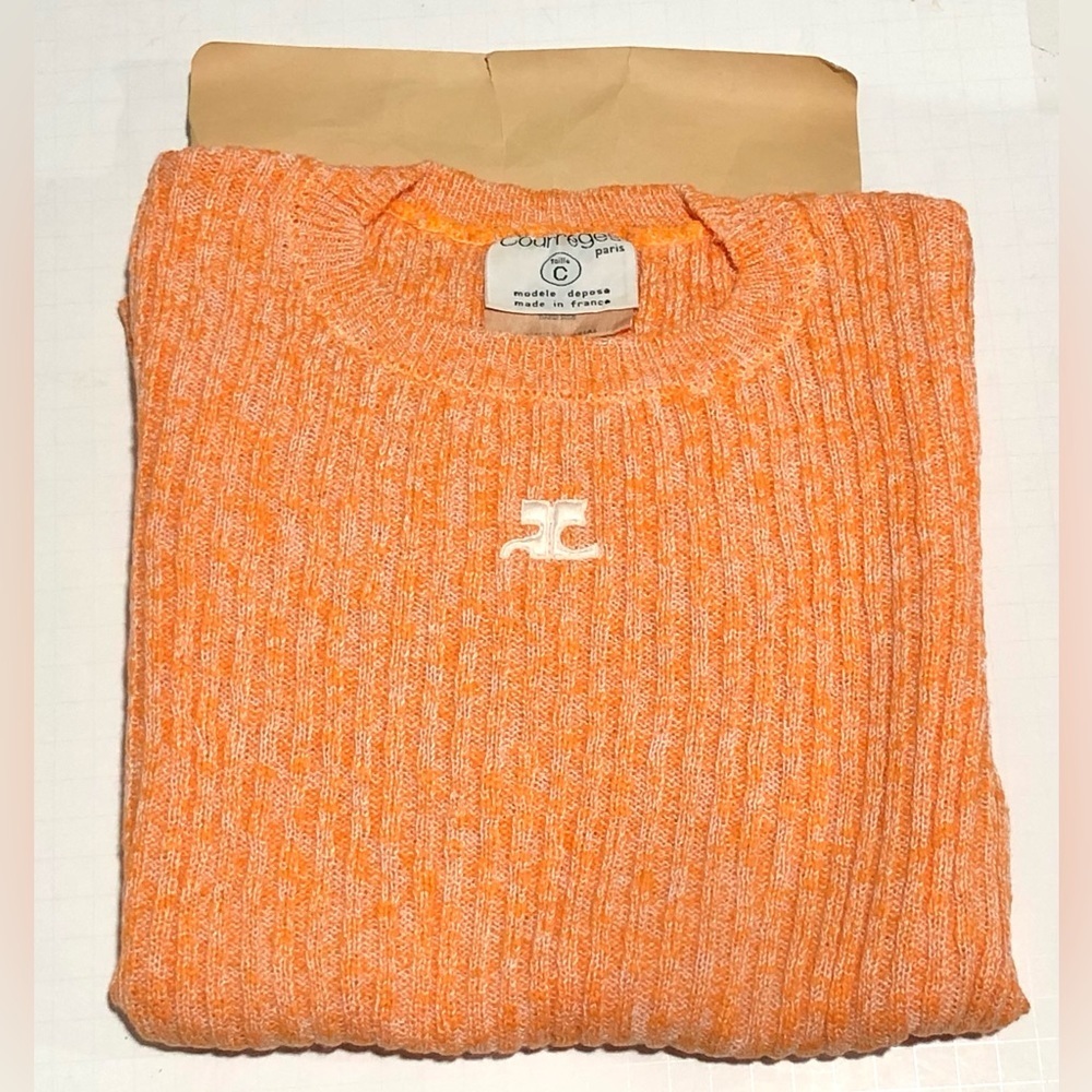 Orange Ribbed Women's Top - Picture 3 of 11